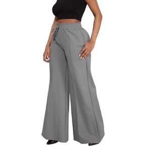 HBQ Women Casual Wide Leg Pants Drawstring Flowy Joggers Baggy Lounge Sweatpants with Pockets