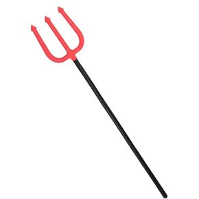 إكسسوارات أزياء ALEIFLE Devil Pitchfork للنساء البالغات، إكسسوار Devils Demon Prop Pitch Fork Trident، من أجل فستان الهالوين الشيطاني، 44 بوصة أحمر طويل in Kuwait