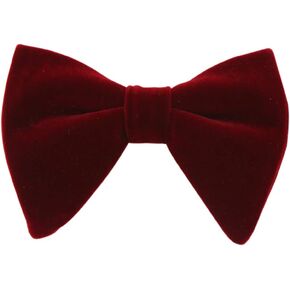 Lovacely Mens Oversized Velvet Bow Tie Solid Color Formal Tuxedo Pre-Tied Big Bowtie