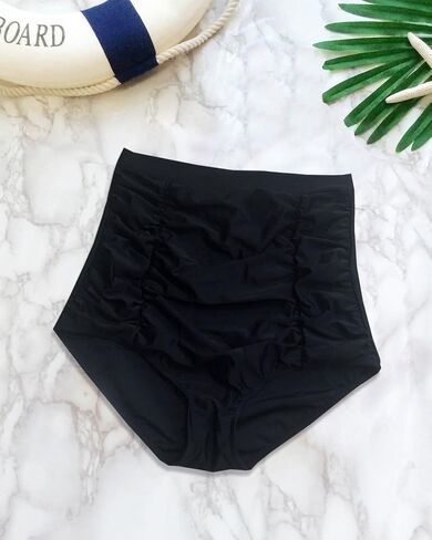 Balasami Women's Retro High Waisted Bikini Swimsuit Bottoms Ruched Vintage Swim Short Tankinis in Saudi Arabia