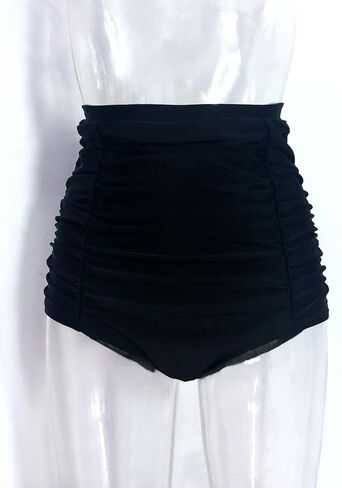 Balasami Women's Retro High Waisted Bikini Swimsuit Bottoms Ruched Vintage Swim Short Tankinis in Saudi Arabia