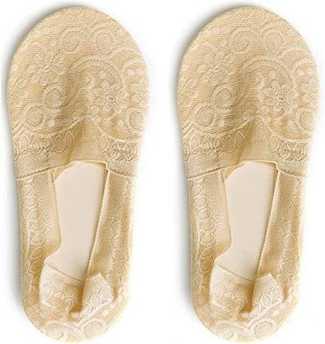 5 أزواج من الجوارب النسائية من Doubyan من الدانتيل بدون بطانة جوارب نسائية منخفضة القطع من الدانتيل جوارب سفلية من القطن غير قابلة للانزلاق in Kuwait