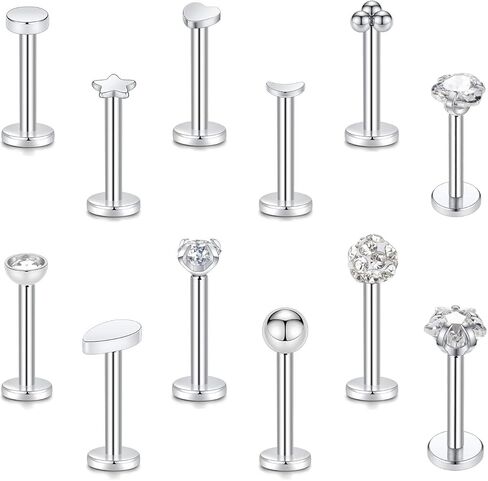 GAGABODY 16G زركون ثلاثي لابريت مونرو الشفاه ترصيع 5/16 "الزنمة الغضروف محارة اللولب القرط للنساء الرجال in Kuwait