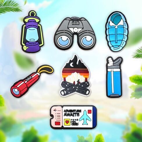 Brucearcroft 25Pcs Camping Hiking Shoe Decoration Charms, Outdoor Nature Travel Charms for Adults Teens Kids Party Gifts in Saudi Arabia