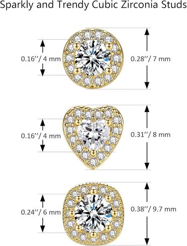 أقراط GloBosenPur Halo أقراط مرصعة بالألماس للنساء أقراط زركونيا مكعبة أقراط كبيرة من الذهب عيار 14 قيراط أقراط مطلية بالذهب للرجال in Kuwait