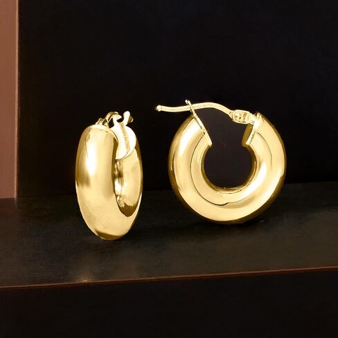 روس سيمونز الإيطالية 5 مم 14kt الذهب الأصفر Huggie هوب أقراط in Kuwait