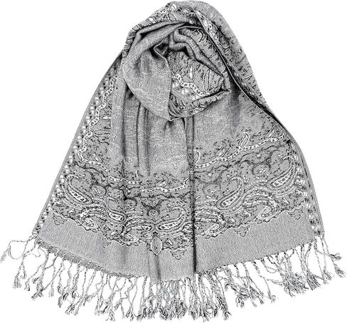 Achillea Elegant Reversible Paisley Border Pashmina Shawl Wrap Scarf in Kuwait
