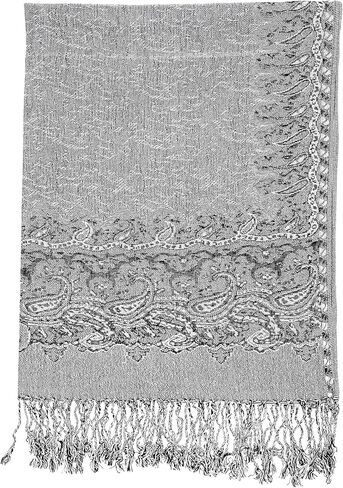Achillea Elegant Reversible Paisley Border Pashmina Shawl Wrap Scarf in Kuwait