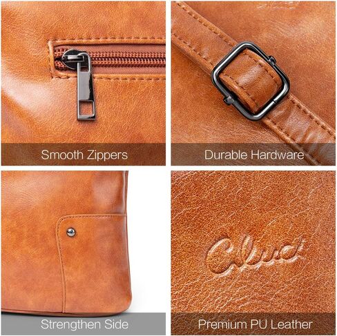CLUCI Crossbody Bags for Women Leather Purse Travel Vacation Triple Pockets Vintage Handbags Shoulder Bags in Kuwait