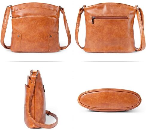 CLUCI Crossbody Bags for Women Leather Purse Travel Vacation Triple Pockets Vintage Handbags Shoulder Bags in Kuwait