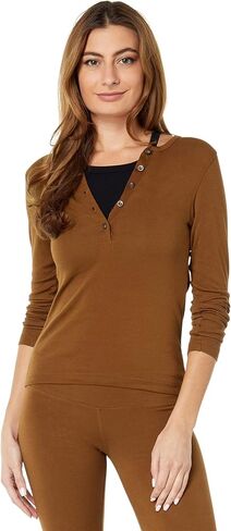 تي شيرت هينلي بأكمام طويلة وذيل صلب كونياك إم دي in Kuwait