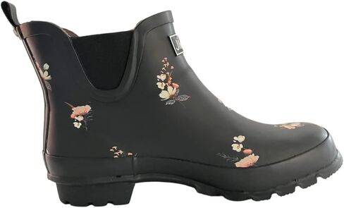 Jileon Womens Ankle Height Waterproof Rubber Rain Boots - Designed For Wide Feet & Wide Calves - Easy to Slip on and Off in Saudi Arabia