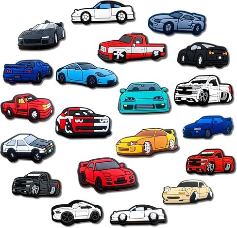 20 قطعة من تعليقات تزيين احذية سيارات السباق للقبقب، اكسسوارات اكسسوارات السيارات للبالغين من الرجال والنساء والاطفال والاولاد والبنات، معدن غير ثمين، بدون احجار كريمة, معدن, بدون الأحجار الكريمة in Kuwait