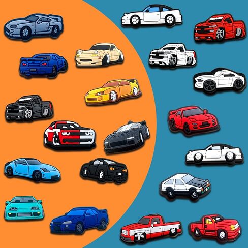 20 قطعة من تعليقات تزيين احذية سيارات السباق للقبقب، اكسسوارات اكسسوارات السيارات للبالغين من الرجال والنساء والاطفال والاولاد والبنات، معدن غير ثمين، بدون احجار كريمة, معدن, بدون الأحجار الكريمة in Kuwait