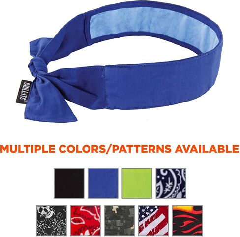 Ergodyne Chill Its 6700CT Cooling Bandana, Lined with Evaporative PVA Material for Fast Cooling Relief, Tie for Adjustable Fit, 2-Pack Black in Kuwait