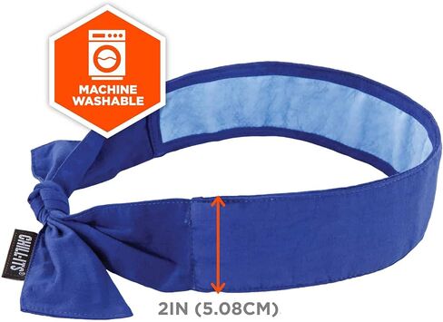 Ergodyne Chill Its 6700CT Cooling Bandana, Lined with Evaporative PVA Material for Fast Cooling Relief, Tie for Adjustable Fit, 2-Pack Black in Kuwait