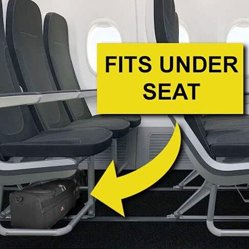 Roamlite United Airlines Personal Item of Hand Luggage Size Cabin Approved Travel Holdalls, Small Carry On Duffel Bags - 15 inch x10x8, Waterproof Polyester 20 Litre RL59K (Black) in Kuwait