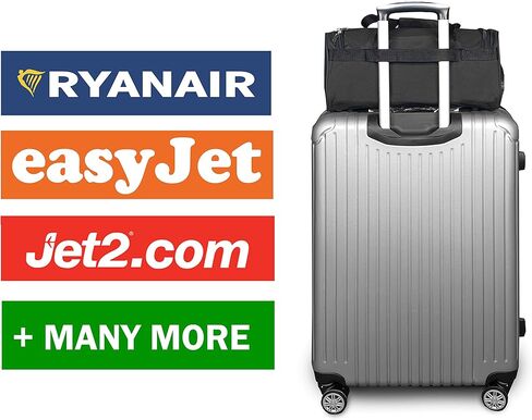 Roamlite United Airlines Personal Item of Hand Luggage Size Cabin Approved Travel Holdalls, Small Carry On Duffel Bags - 15 inch x10x8, Waterproof Polyester 20 Litre RL59K (Black) in Kuwait