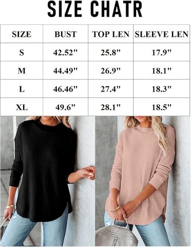 بلوزات LOLONG بأكمام طويلة للنساء، قمصان عمل كاجوال منسوجة برقبة دائرية in Kuwait