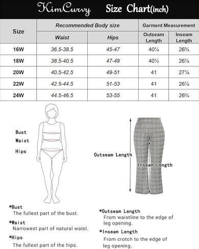 Kim Curvy Plus Size Flare Dress Pants Pants for Women High Waist Pants Bell Bottom with Pockets for Work and Casual in Kuwait