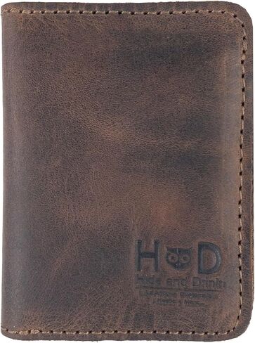 Hide & Drink, Bifold Wallet Handmade from Full Grain Leather - Bourbon Brown in Saudi Arabia