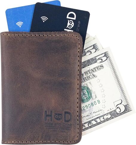 Hide & Drink, Bifold Wallet Handmade from Full Grain Leather - Bourbon Brown in Saudi Arabia