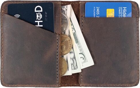 Hide & Drink, Bifold Wallet Handmade from Full Grain Leather - Bourbon Brown in Saudi Arabia