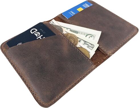 Hide & Drink, Bifold Wallet Handmade from Full Grain Leather - Bourbon Brown in Saudi Arabia