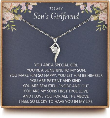 OFGOT7 Gifts for Son's Girlfriend from Mom, Sterling Silver CZ Necklace, Gifts to My Sons Girlfriend/Daughter in Law on Birthday, Valentine's Day, Christmas in Kuwait