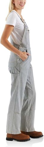 Carhartt womens Relaxed Fit Denim Railroad Stripe Bib Overall in Saudi Arabia