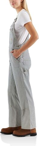 Carhartt womens Relaxed Fit Denim Railroad Stripe Bib Overall in Saudi Arabia