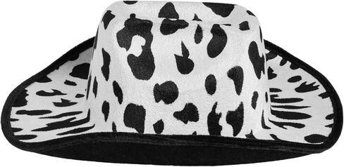 Juvolicious Cow Print Cowboy Hat for Men, Women, Girls, Western Cowgirl Hat for Halloween Costume, Birthday Party (Unisex, Adult Size) in Kuwait