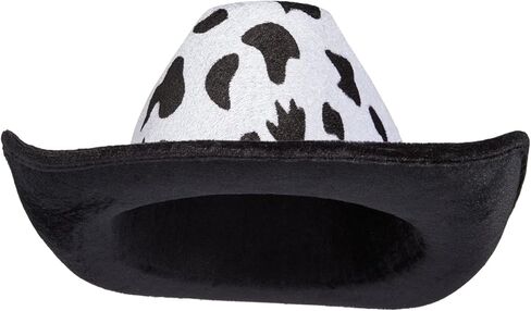 Juvolicious Cow Print Cowboy Hat for Men, Women, Girls, Western Cowgirl Hat for Halloween Costume, Birthday Party (Unisex, Adult Size) in Kuwait