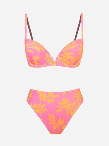 CUPSHE X STASSIE Women Swimsuit Bikini Set High Waisted Push Up Cheeky V Wire Neck Water Ripple Print Bathing Suit in Saudi Arabia