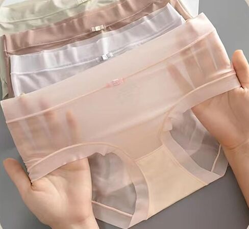 UUONLY سراويل داخلية قصيرة من الحرير الجليدي رفيعة للغاية للنساء، 6 عبوات من الحرير الجليدي بدون خياطة ملابس داخلية متوسطة الارتفاع قابلة للتنفس in Kuwait