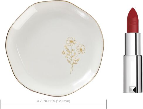 Scwhousi Daisy Birth Flower Ring Dish,Bridesmaid Proposal Gift for Her,Party Favor,Birthday Birthdate Gifts for Women,White Ceramic in Kuwait