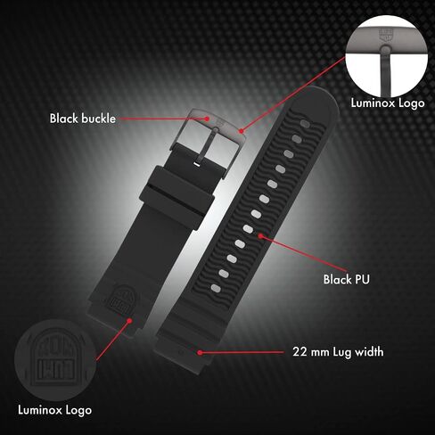Luminox Band 23mm 3050 3150 3080 3950 8400 8800 FP.305020B Black Buckle in Saudi Arabia