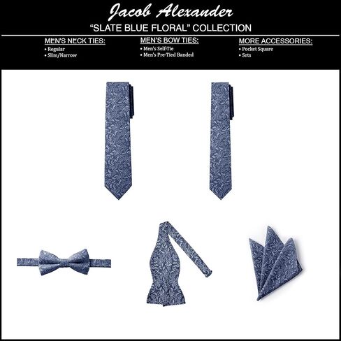 Jacob Alexander Men's Pre-tied Banded Adjustable Floral Bow Tie in Kuwait