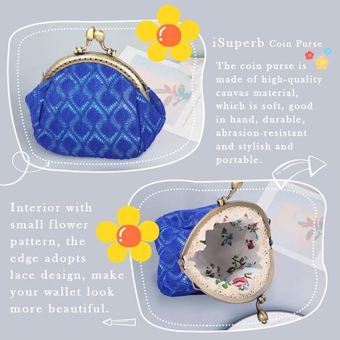 iSuperb® Coin Purse Card Pouch Keys Wallet Cute Classic Jewelry Pouch Clasp Closure Wallet in Saudi Arabia