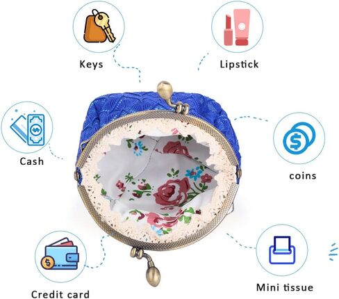 iSuperb® Coin Purse Card Pouch Keys Wallet Cute Classic Jewelry Pouch Clasp Closure Wallet in Saudi Arabia