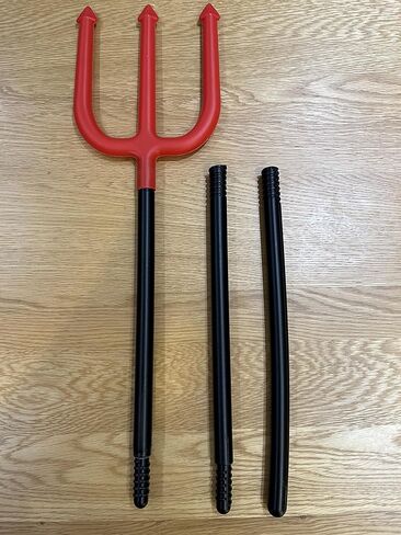 إكسسوارات أزياء ALEIFLE Devil Pitchfork للنساء البالغات، إكسسوار Devils Demon Prop Pitch Fork Trident، من أجل فستان الهالوين الشيطاني، 44 بوصة أحمر طويل in Kuwait