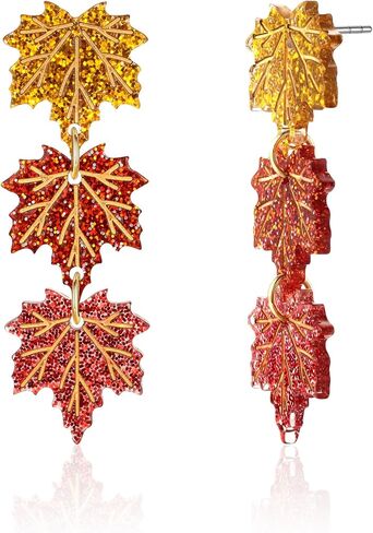 INNERDIVA Halloween Earrings for Women Skull BOO Pumpkin Ghost Maple Leaf Earrings Holiday Festive Jewelry Gifts in Saudi Arabia