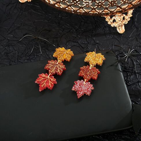 INNERDIVA Halloween Earrings for Women Skull BOO Pumpkin Ghost Maple Leaf Earrings Holiday Festive Jewelry Gifts in Saudi Arabia
