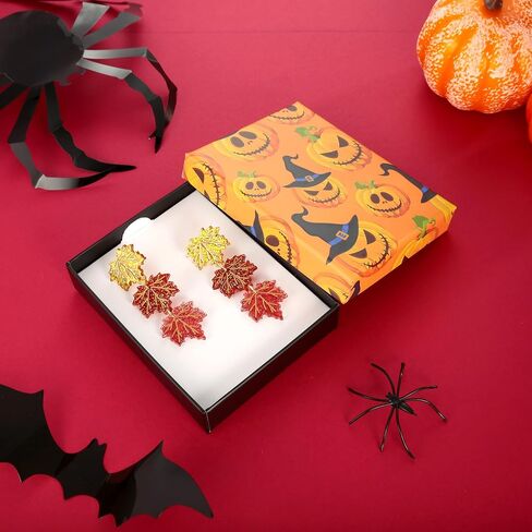 INNERDIVA Halloween Earrings for Women Skull BOO Pumpkin Ghost Maple Leaf Earrings Holiday Festive Jewelry Gifts in Saudi Arabia