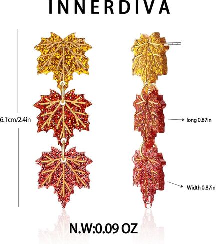 INNERDIVA Halloween Earrings for Women Skull BOO Pumpkin Ghost Maple Leaf Earrings Holiday Festive Jewelry Gifts in Saudi Arabia