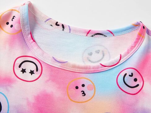 Beezizac Pajamas for Girls 100% Polyester Tie dye Sleepover Long Sleeve PJ Set Size 6-18 in Saudi Arabia
