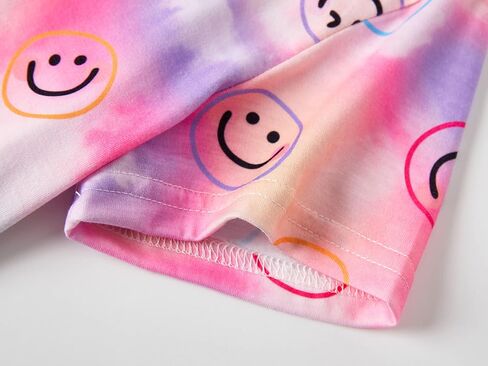 Beezizac Pajamas for Girls 100% Polyester Tie dye Sleepover Long Sleeve PJ Set Size 6-18 in Saudi Arabia