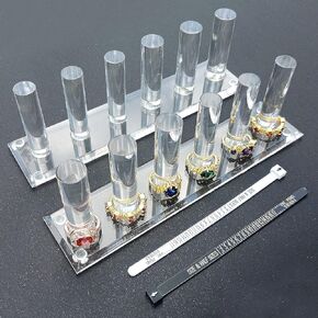 2 PCs Hand Ring Holder Jewelry Stand, Ring Storage Holder Jewelry Display Stands Crystal Clear Acrylic Finger Ring Jewelry Ring/Wedding Ring Display Support Holder Decorative for Women Girls Room, Clear 2PCs