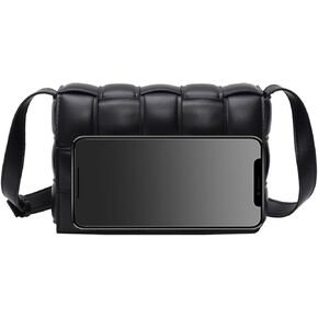 تبتوز شنطة كروس كاسيت منسوجة مبطنة للنساء، شنطة كتف صغيرة من الجلد، شنطة يد عصرية in Kuwait