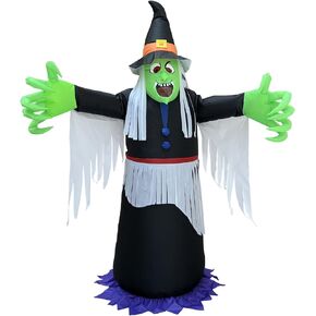 زي ساحرة الهالوين المطاطي للبالغين - بطول 7.4أقدام مقاس واحد مخيف قابل للنفخ زي ساحر الهالوين للرجال/النساء، 2023 أزياء تفجير مضحكة مخيفة للبالغين in Kuwait